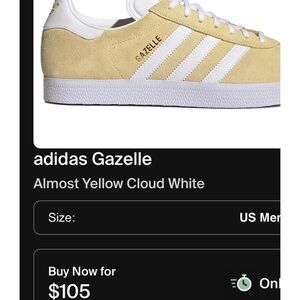 Adidas Gazelle Yellow and White Sneakers